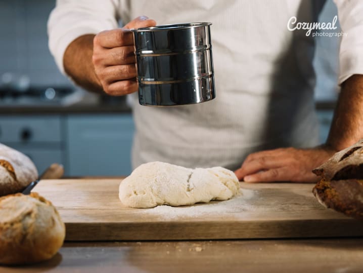 kneading bread dough
