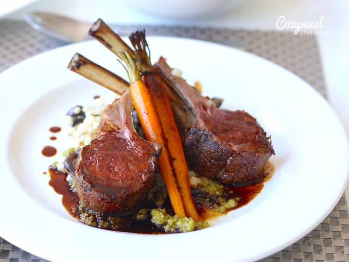 lamb chop dinner with carrots