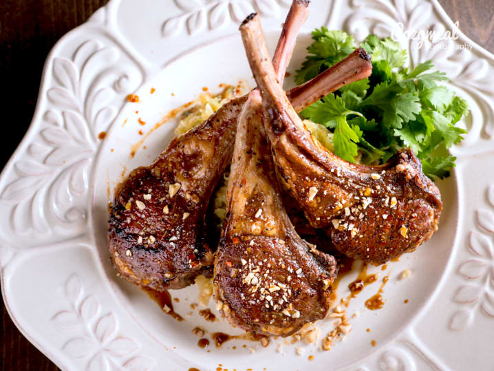 lamb chops with vegetables