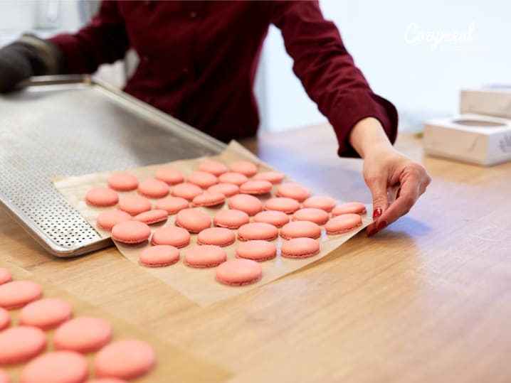 macaron out of the oven