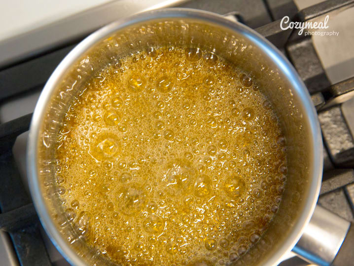 making caramel for creme caramel