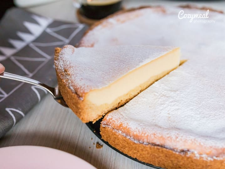 making cheesecake