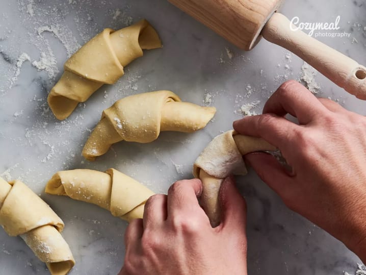 making croissant