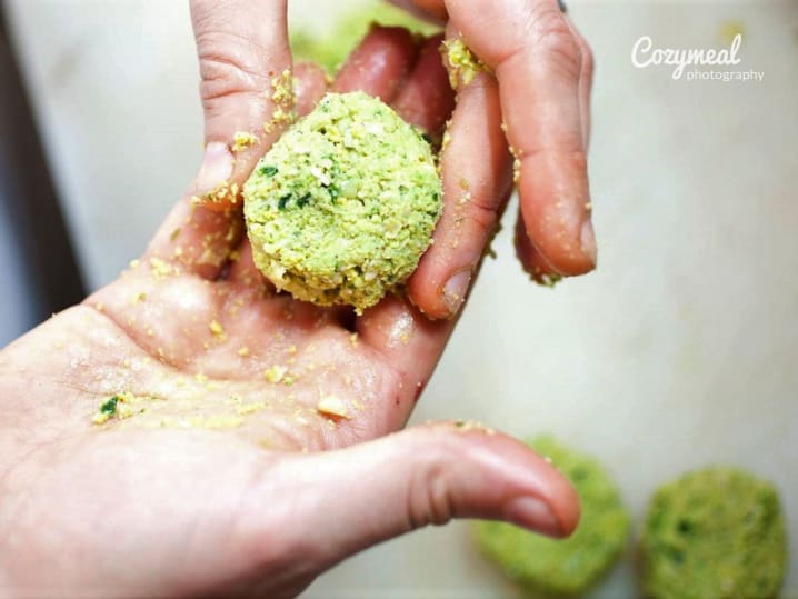 making falafel
