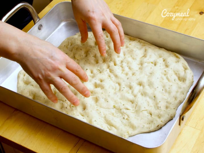 making focaccia
