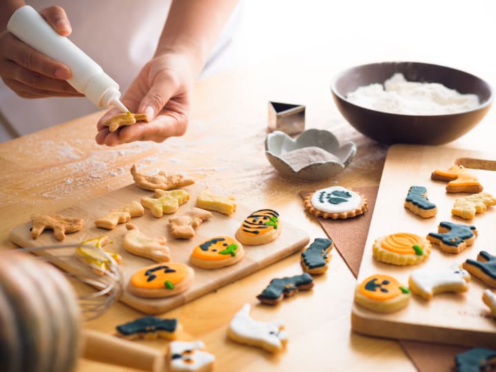 making halloween cookies