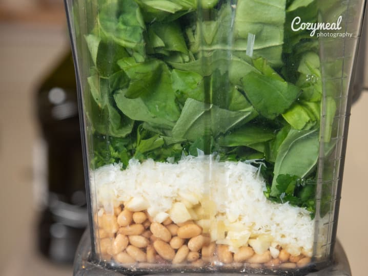 making pesto