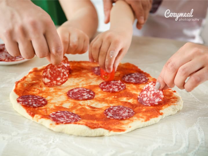 making pizza