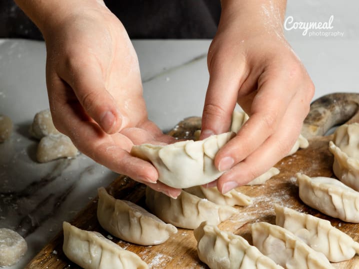 making dumplings by hand