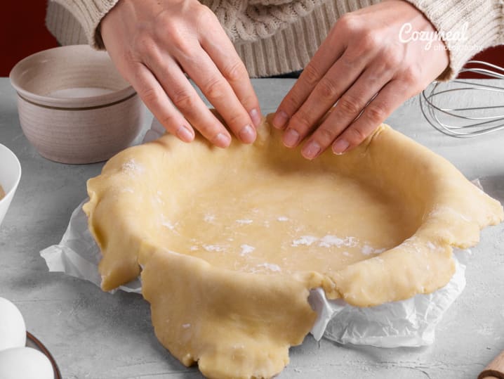 close up of making pie crust
