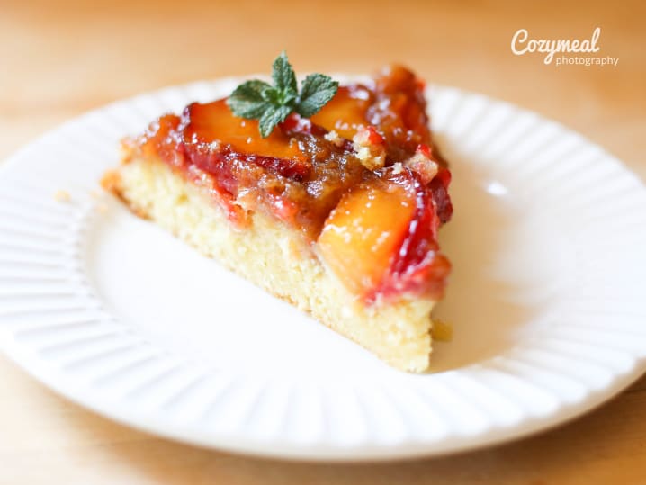 Slice of upside down cake