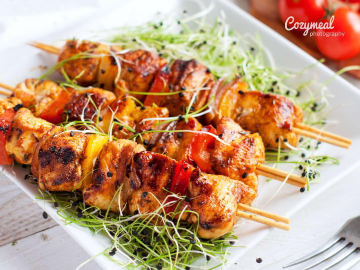 mediterranean chicken kebab skewer