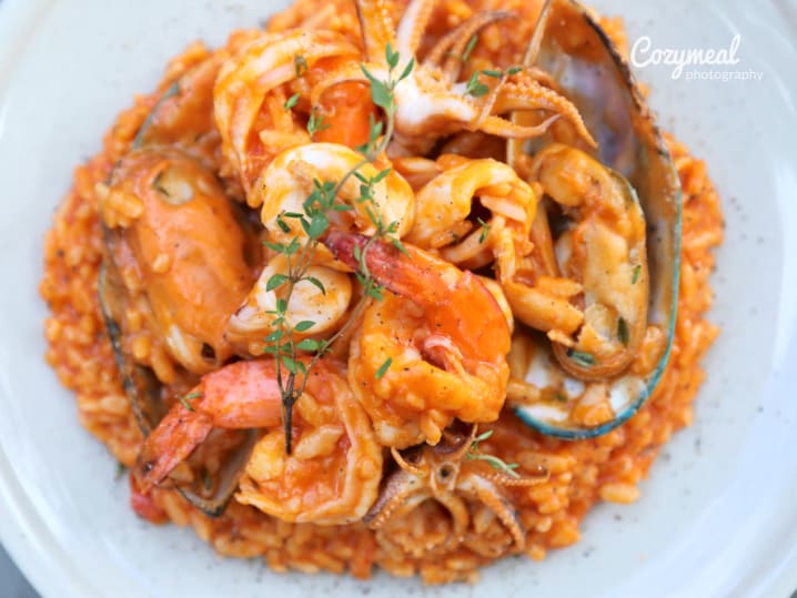 mixed seafood risotto