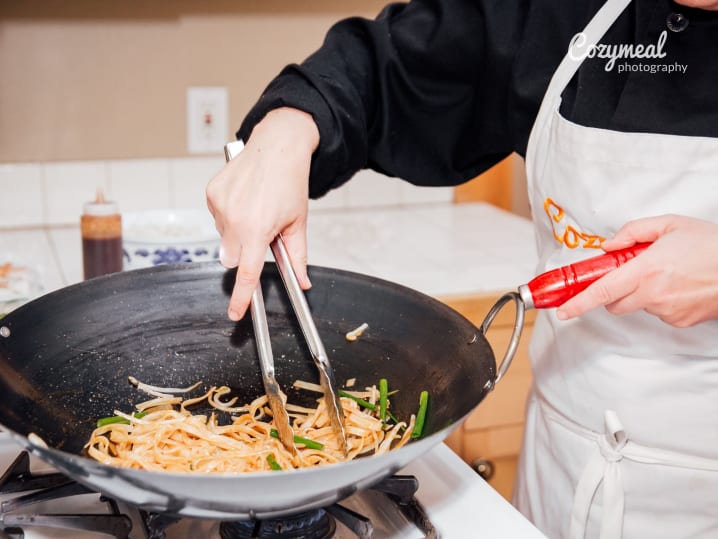 noodles in a wok