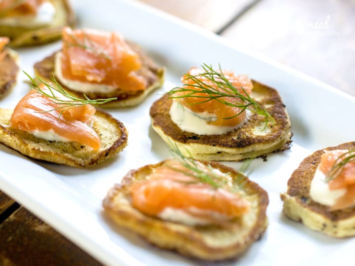 nye Blinis with Gravlax and CreÌ€me FraiÌ‚che