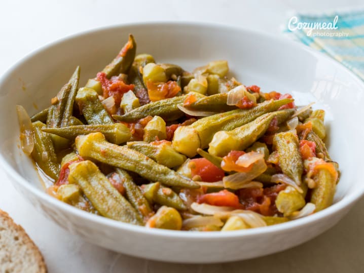 okra and tomatoes