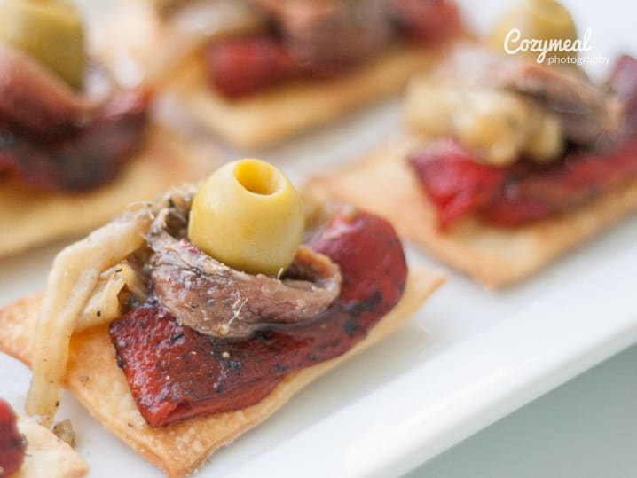 olive and sardine crostini