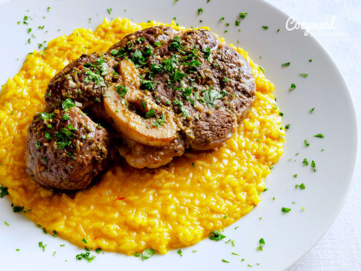 ossobucco and saffron risotto