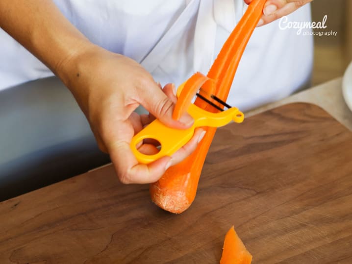 peeling carrots