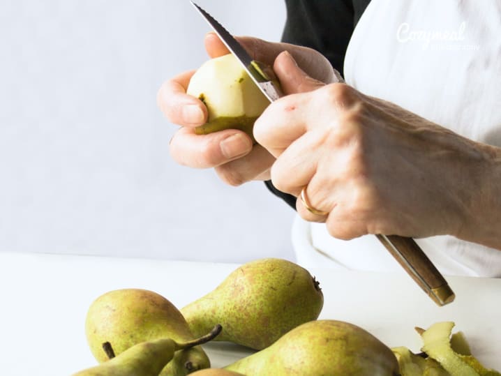 peeling pears