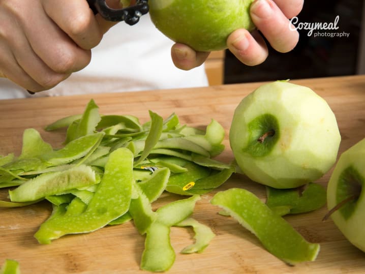 peeling apples