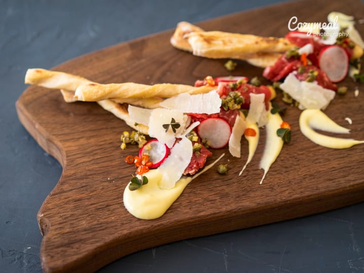 plated beef carpaccio