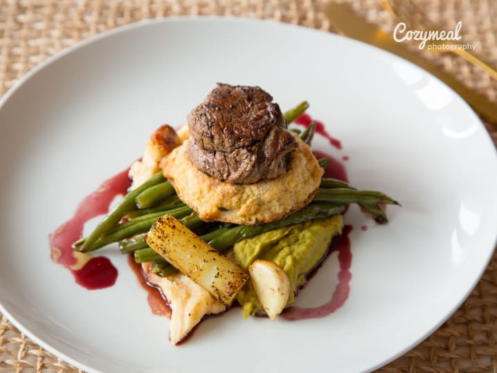 plated steak entree