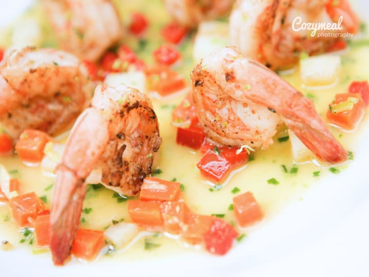 poached shrimp