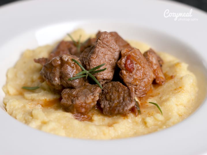 polenta with mojo pork