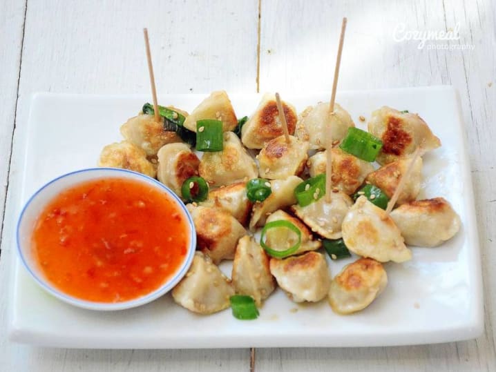 pork and leek dumplings