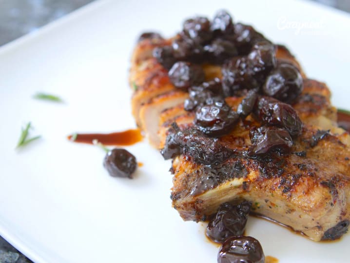 pork chop with cherry sauce