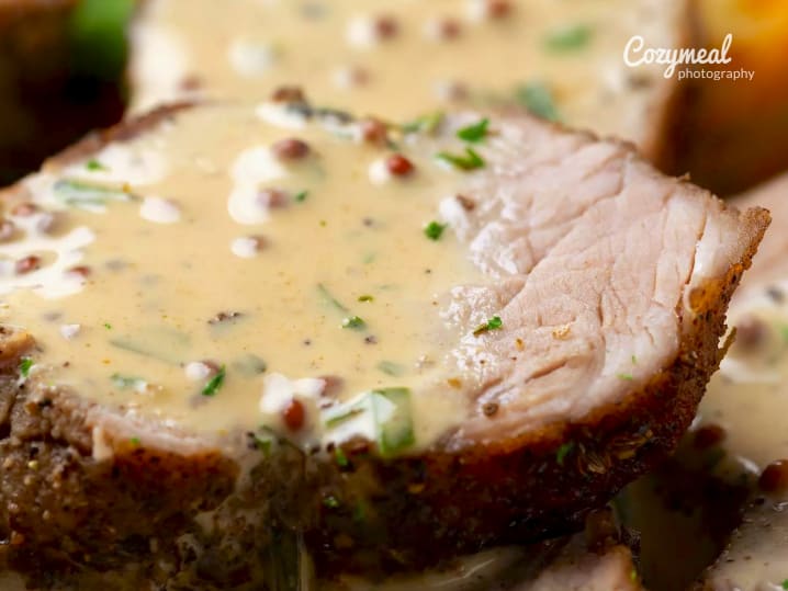 pork loin with mustard sauce