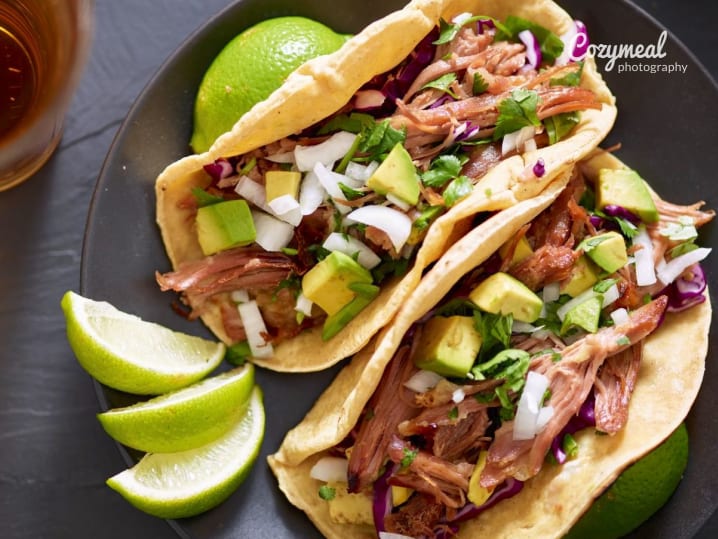 pork taco with avocado