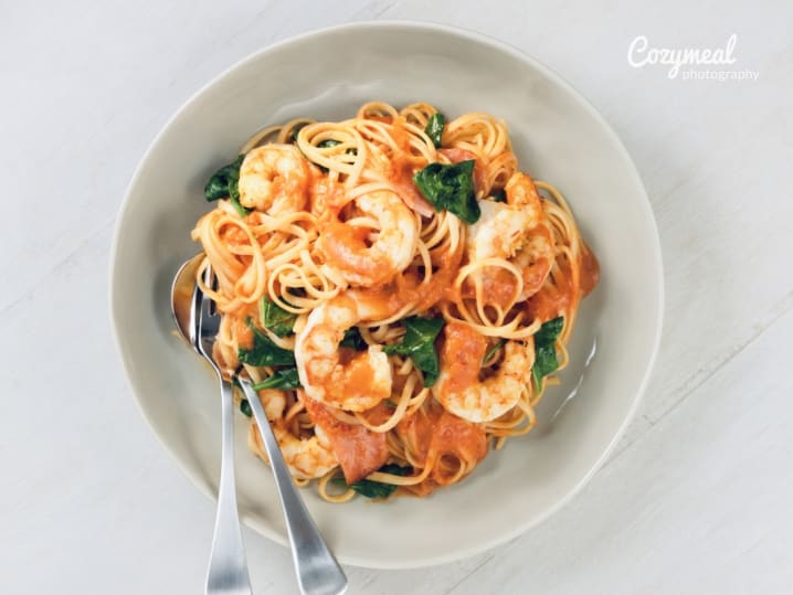 prawn and crab linguine