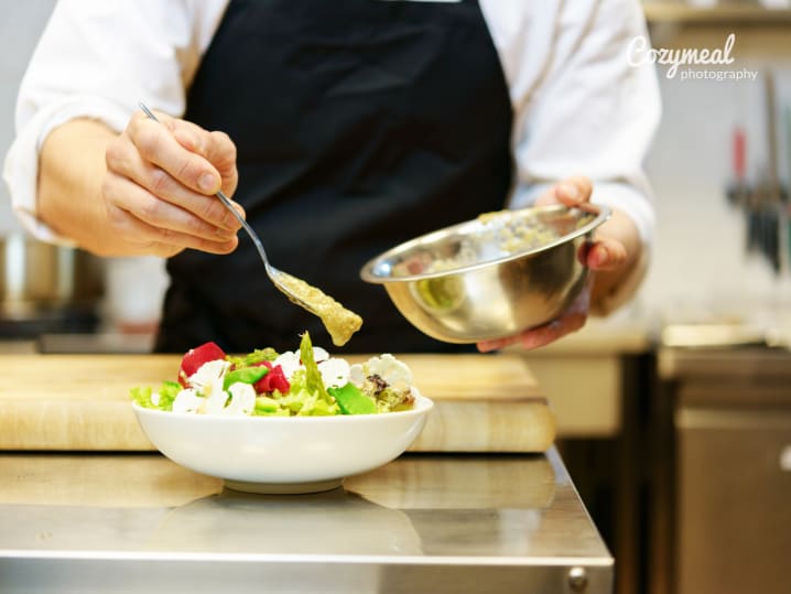 preparing salad