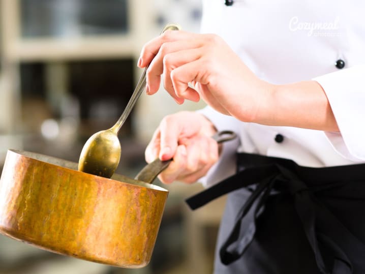 preparing chocolate cake