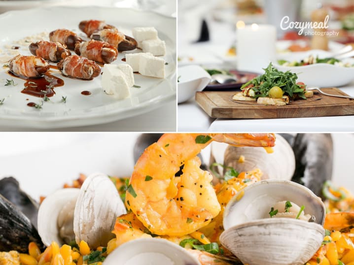 Private Chef - Authentic Taste of Spain: bacon wrapped dates, mixed green salad and seafood paella
