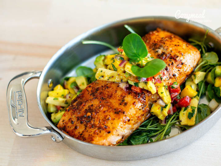 salmon with mango salsa