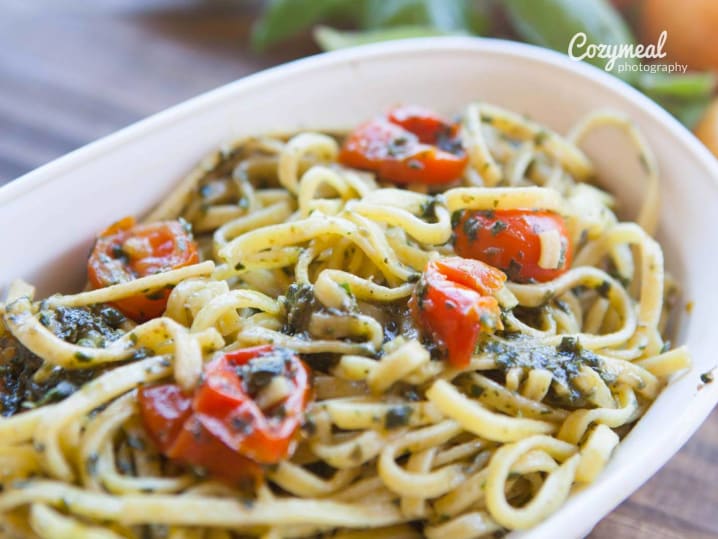 pistachio pesto spaghetti