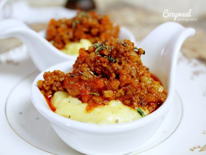 polenta with bolognese
