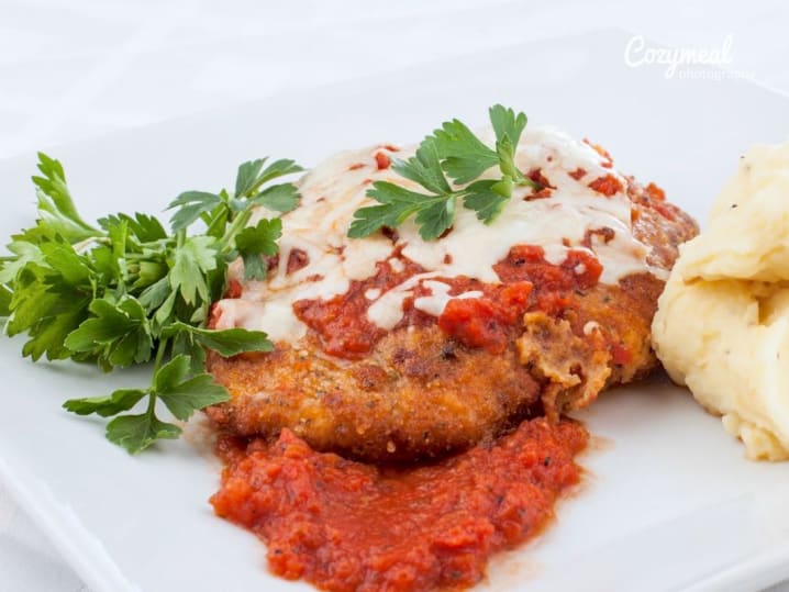 chicken parmesan with polenta
