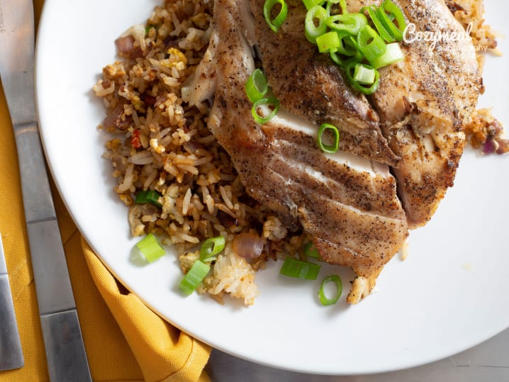 steamed snapper with rice