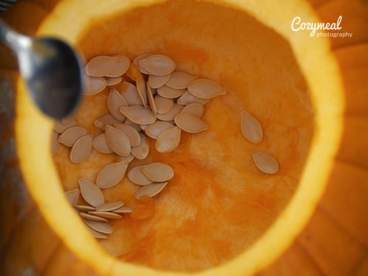 pumpkin carving with seeds