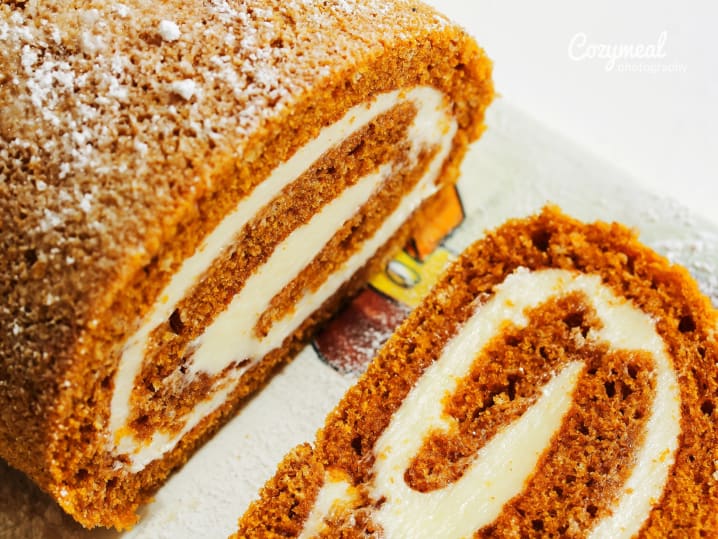 pumpkin roulade with buttercream