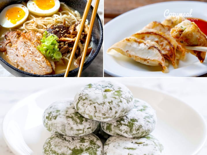 ramen, mochi and dumplings