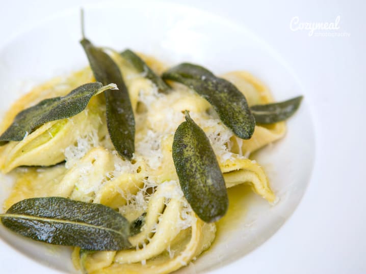 ravioli with butter and sage sauce