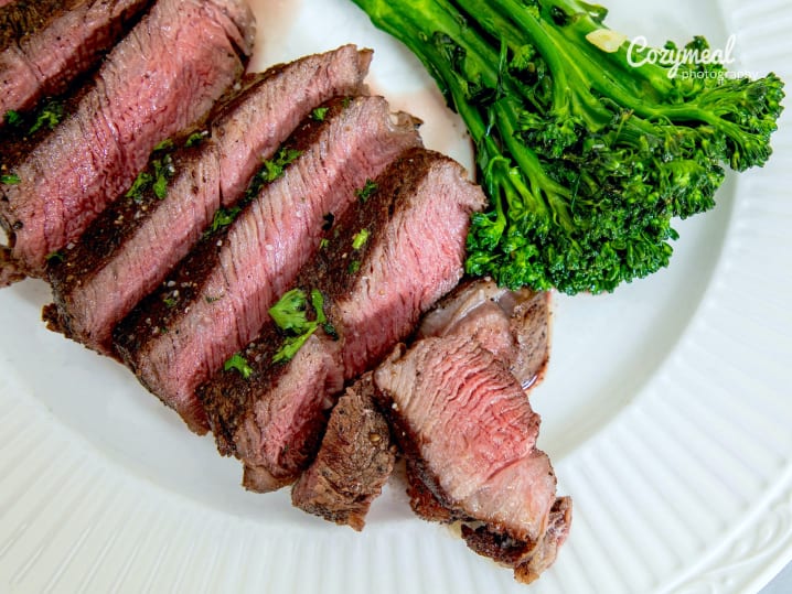 ribeye steak with broccolini