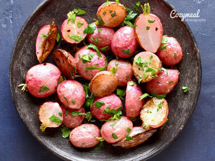 roasted radishes