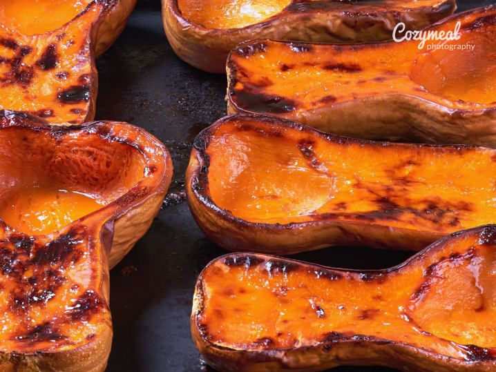 roasting butternut squash halves