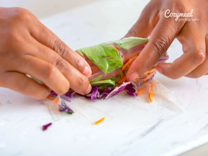 rolling fresh spring rolls